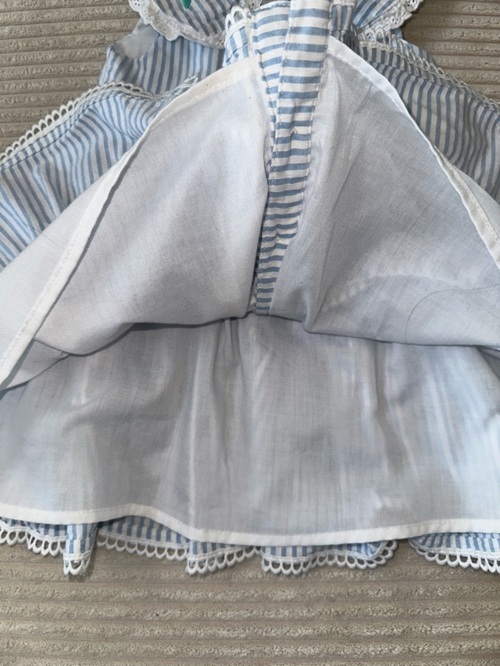 Tommy Bahama Blue and White Striped Embroidered Collar Dress In Size 18M - Picture 6 of 11
